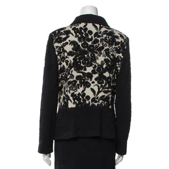St. John Knit Blazer Jacket Black Cream 10 - Picture 3 of 7